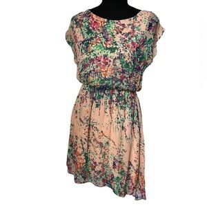Lush Multicolored Floral Dress - Size Small